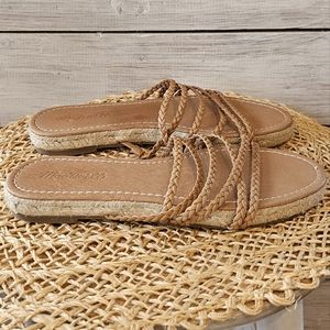 Madewell Brown Strappy Slides Sandels Size 9